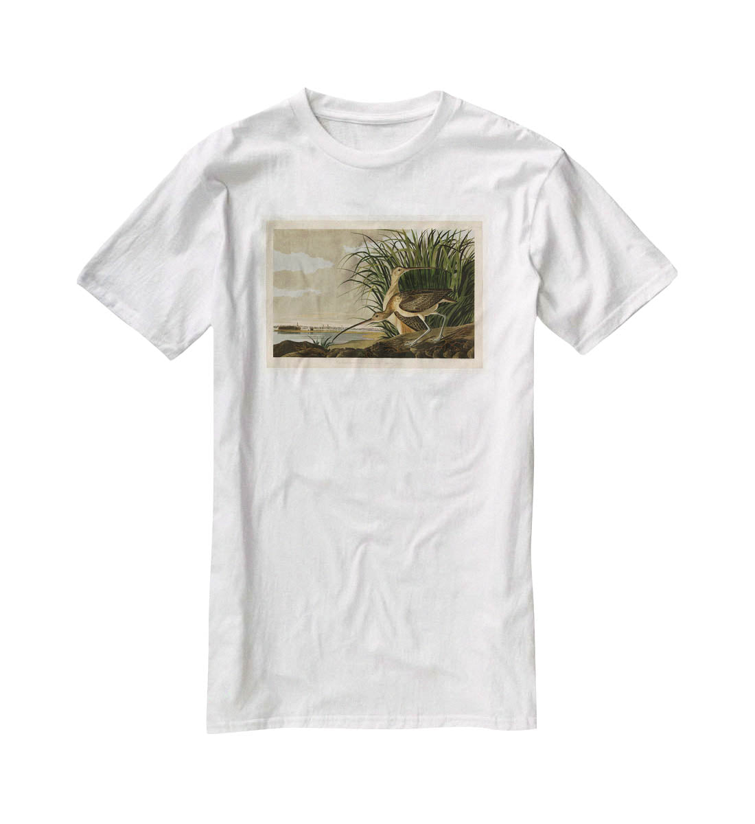 Long billed Curlew by Audubon T-Shirt - Canvas Art Rocks - 5