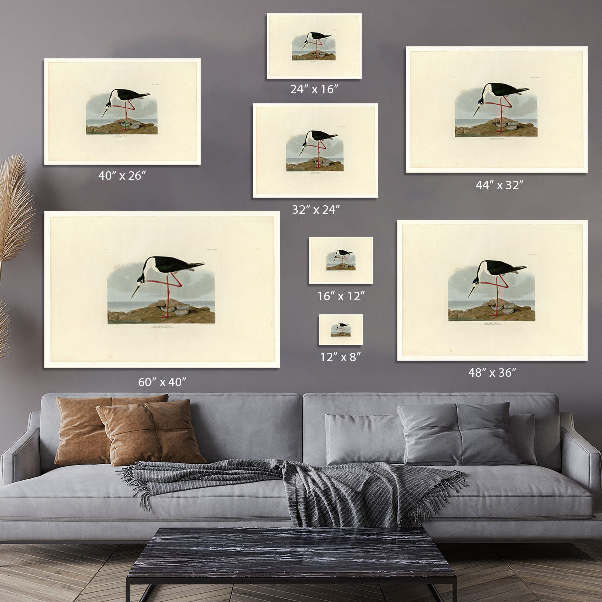 Long legged Avocet by Audubon Canvas Print or Poster - Canvas Art Rocks - 7