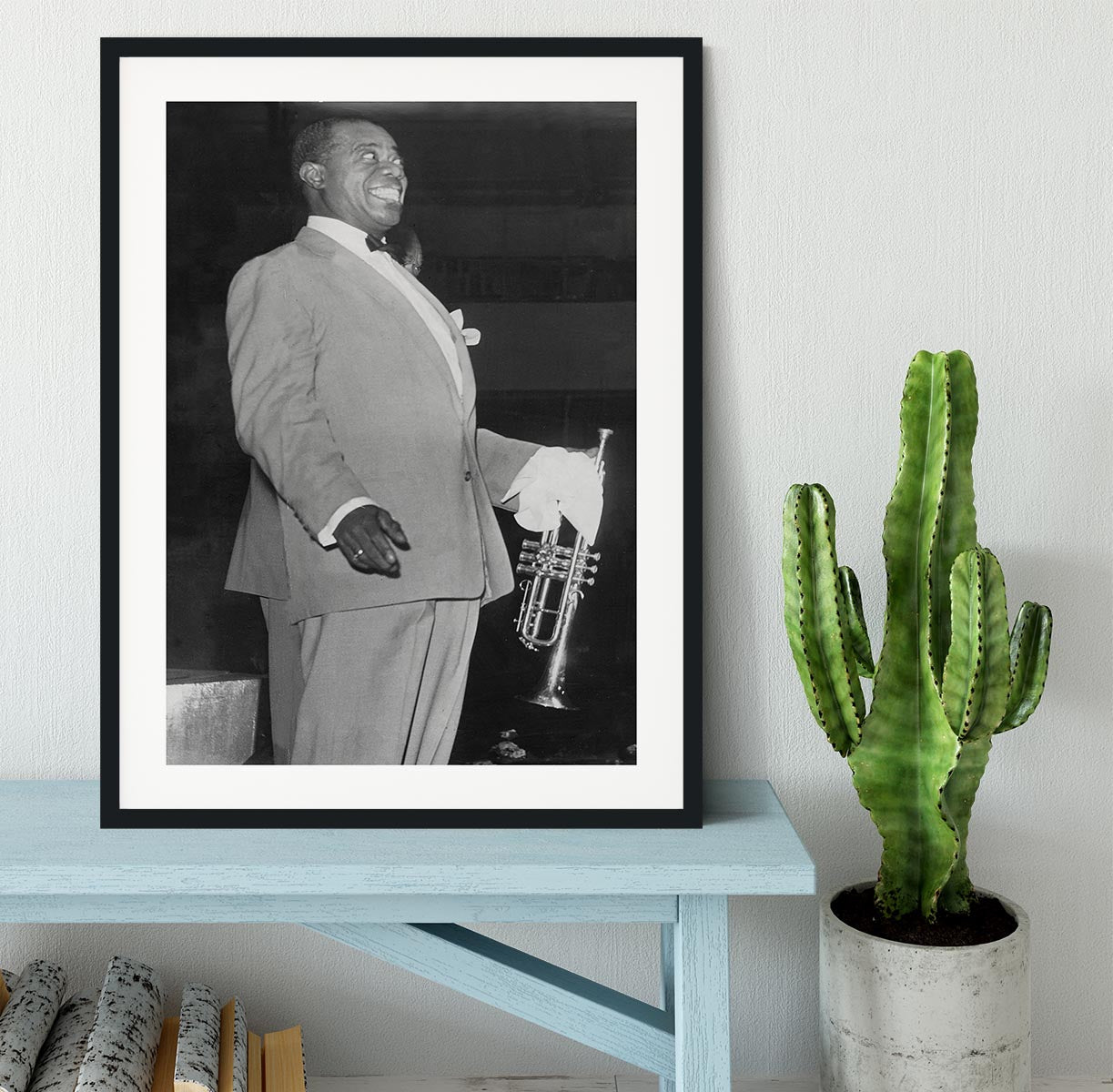 Louis Armstrong in concert Framed Print - Canvas Art Rocks - 1