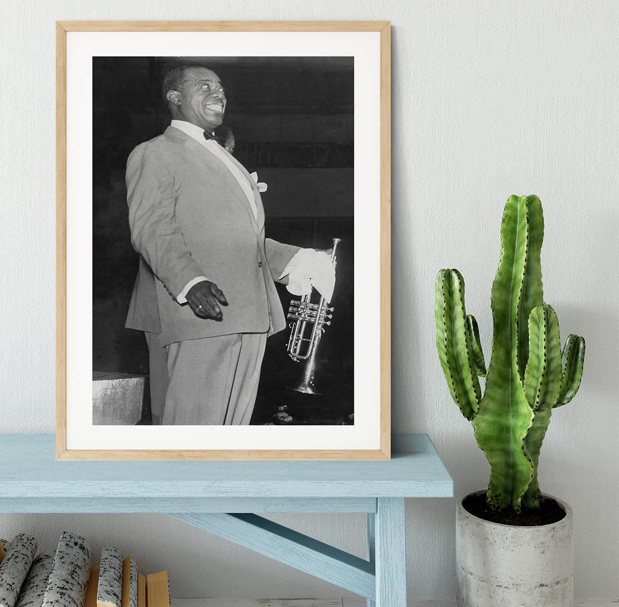 Louis Armstrong in concert Framed Print - Canvas Art Rocks - 3