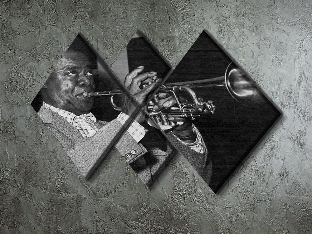 Louis Armstrong plays 4 Square Multi Panel Canvas - Canvas Art Rocks - 2