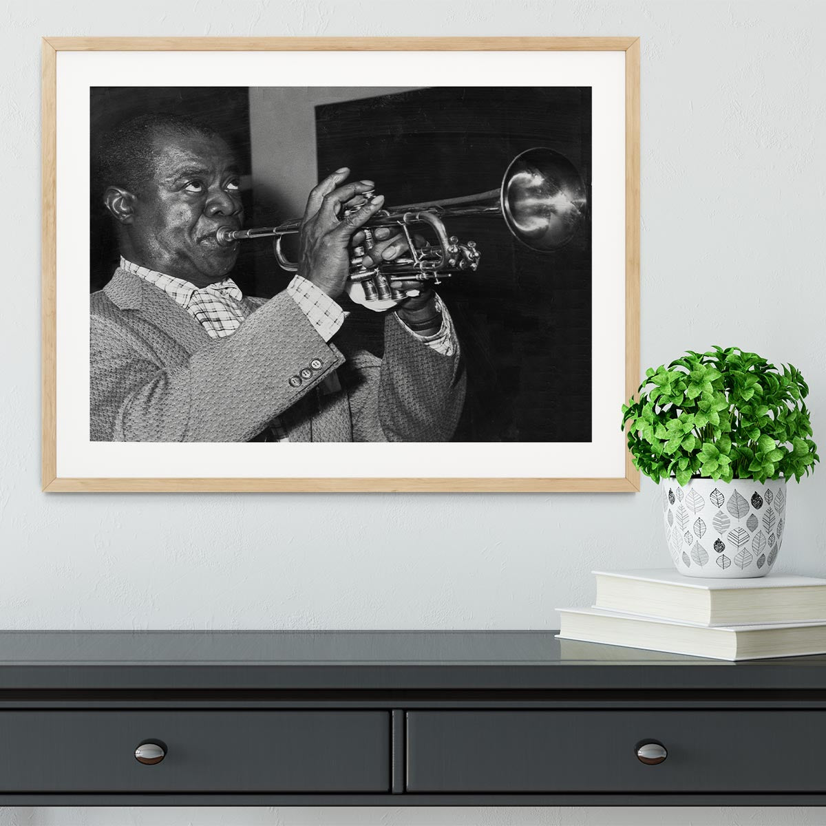 Louis Armstrong plays Framed Print - Canvas Art Rocks - 3