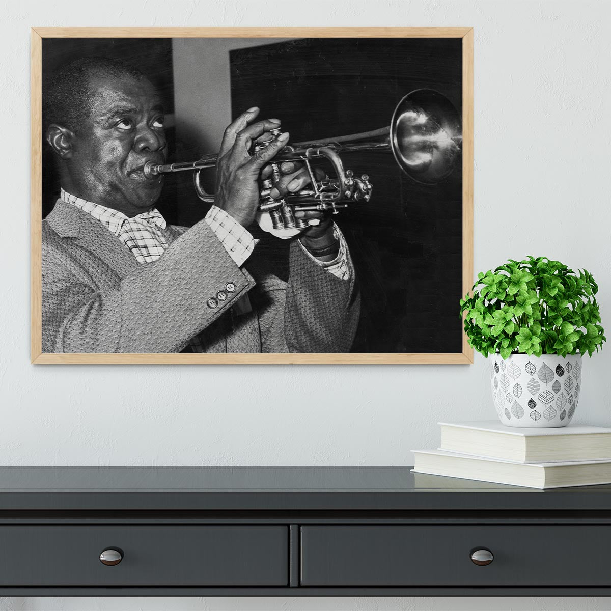 Louis Armstrong plays Framed Print - Canvas Art Rocks - 4