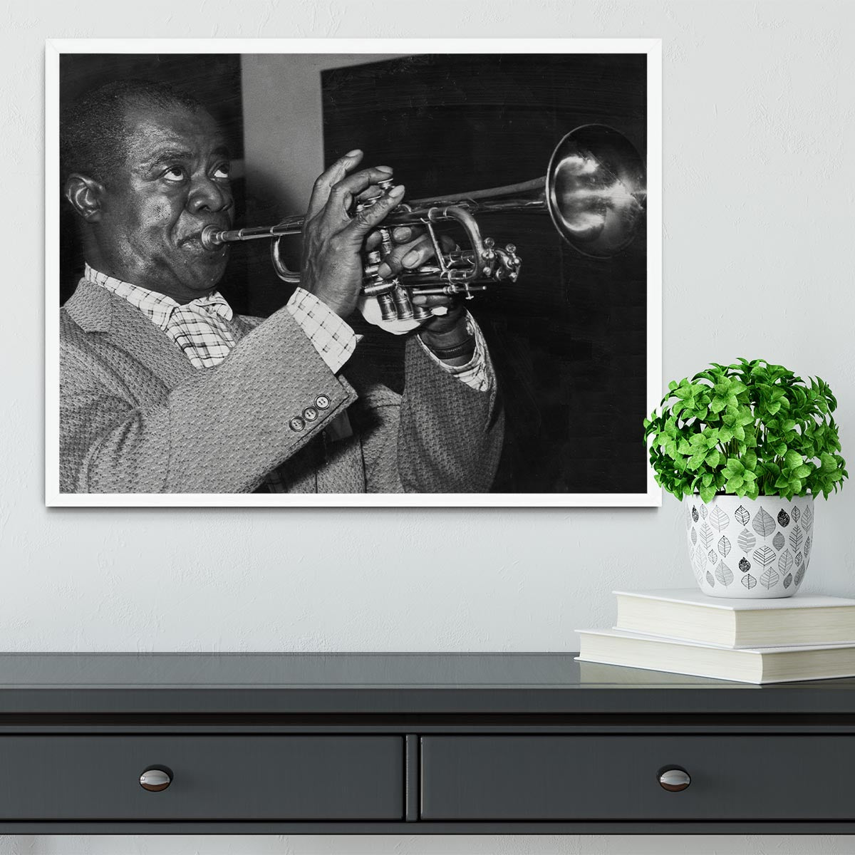 Louis Armstrong plays Framed Print - Canvas Art Rocks -6