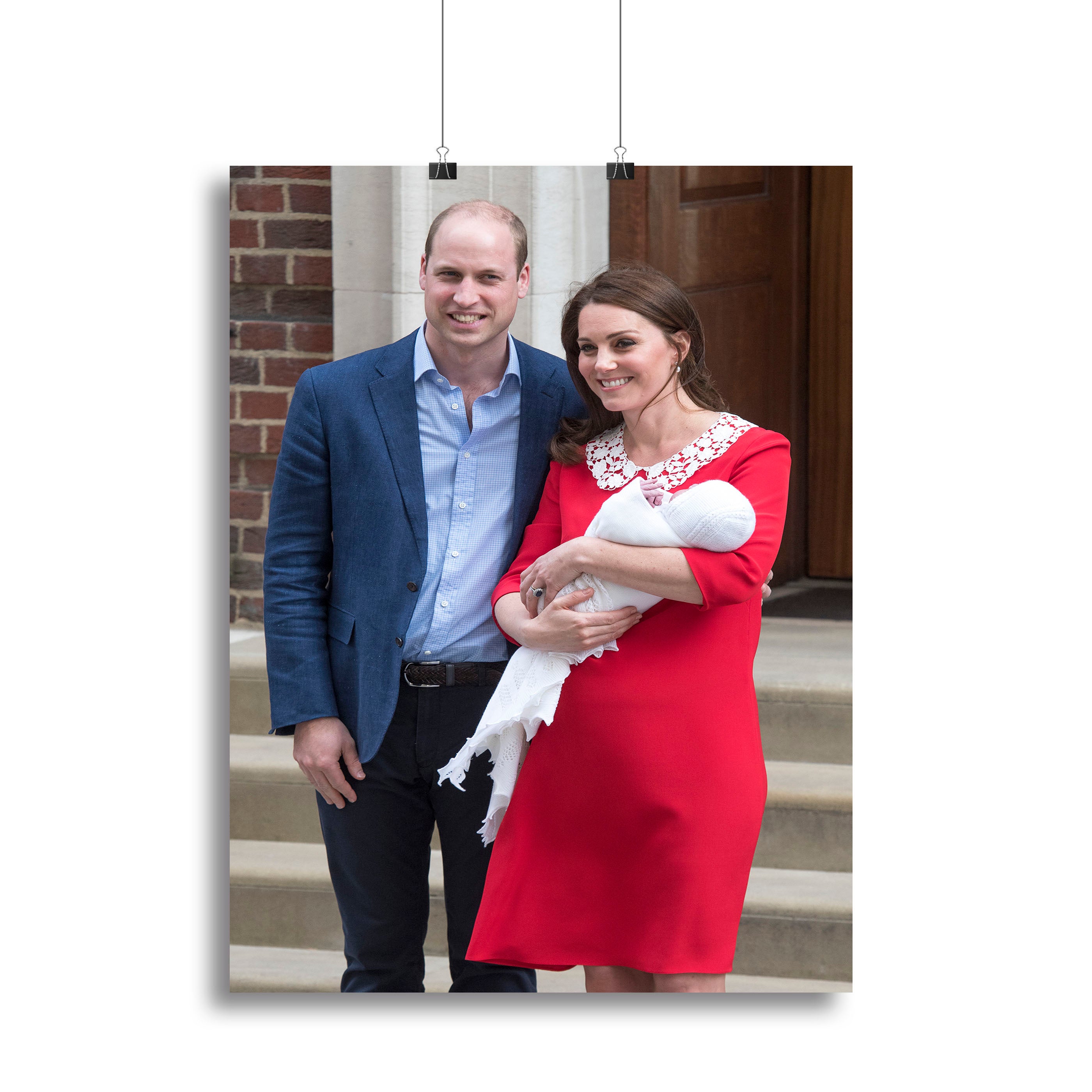 Louis Arthur Charles with the Duke and Duchess of Cambridge Canvas Print or Poster - Canvas Art Rocks - 2