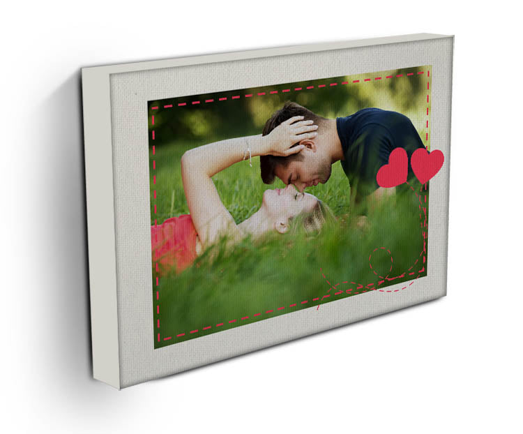 Love Heart Stitched Personalised Photo Canvas b