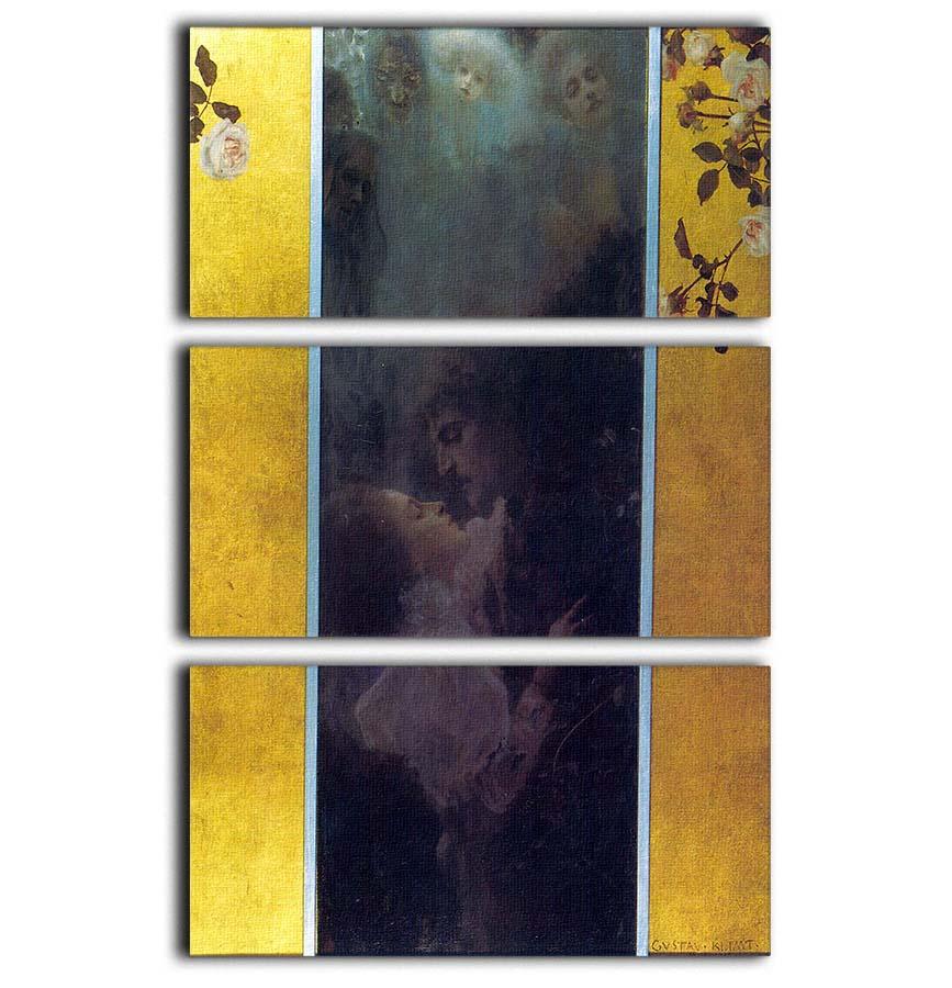 Love by Klimt 3 Split Panel Canvas Print - Canvas Art Rocks - 1