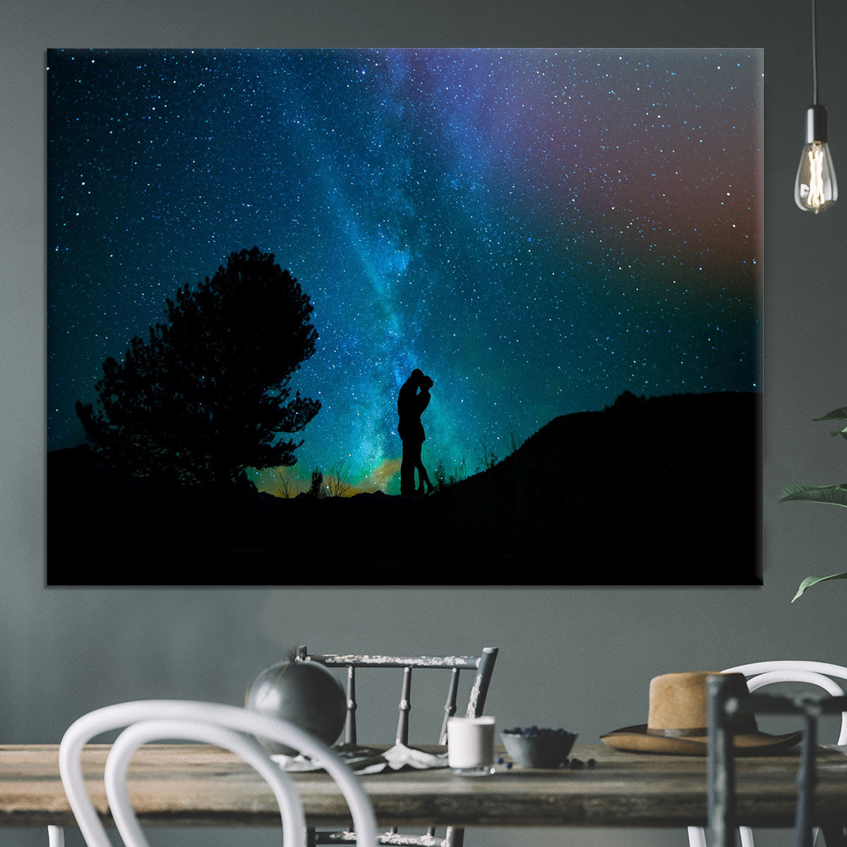 Lovers Sky Night Canvas Print or Poster - Canvas Art Rocks - 3