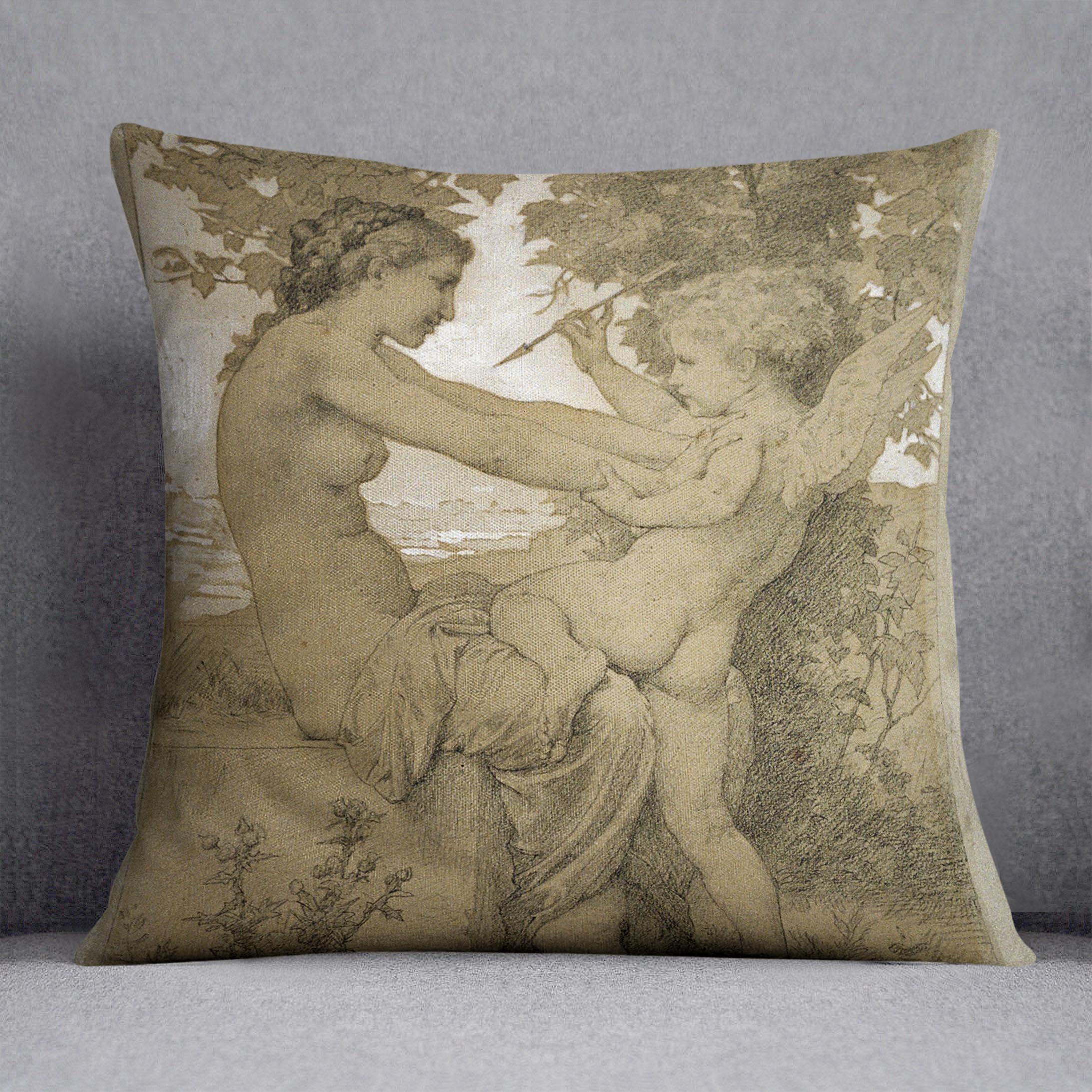 Loves Resistance By Bouguereau Cushion