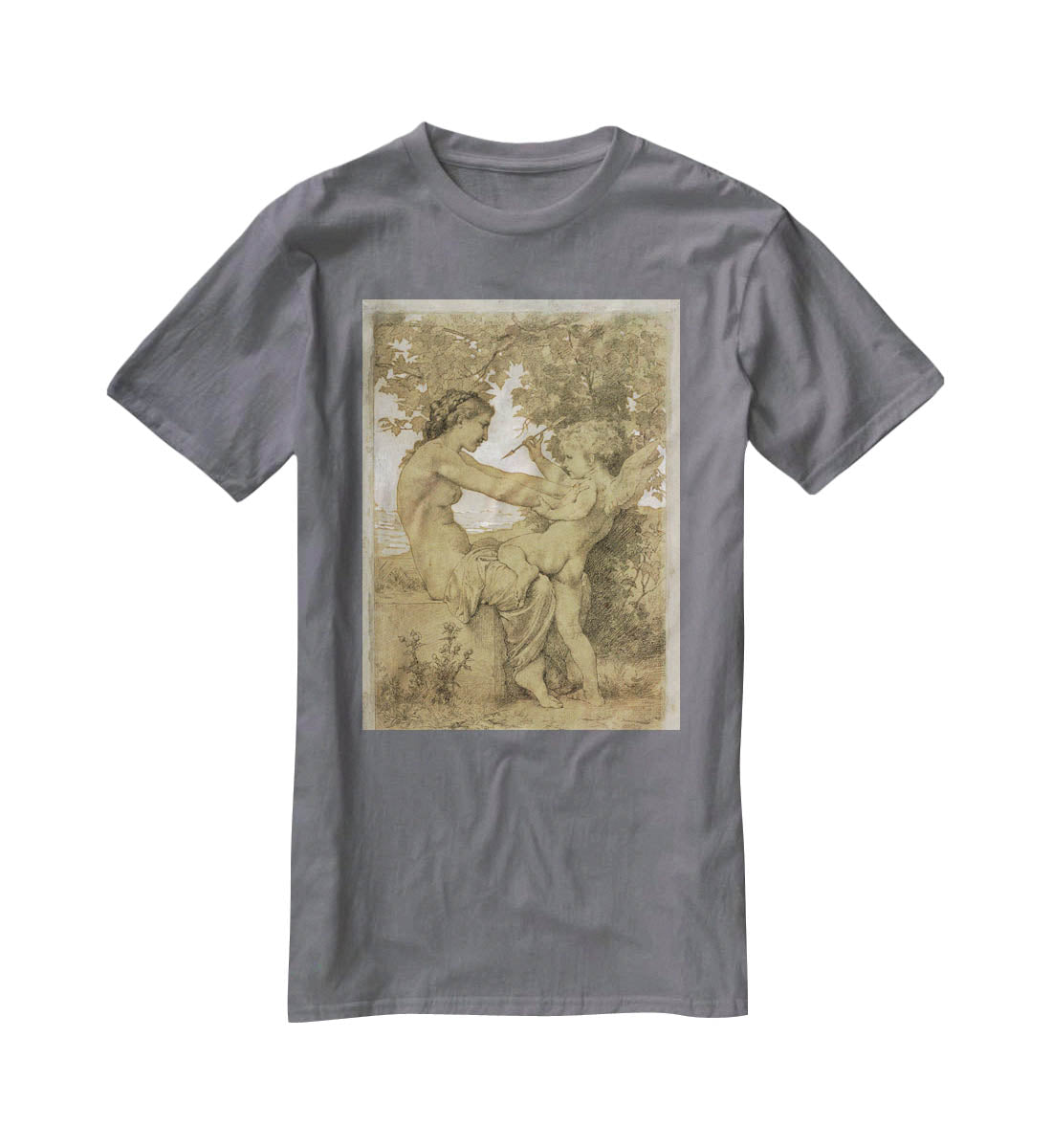 Loves Resistance By Bouguereau T-Shirt - Canvas Art Rocks - 3