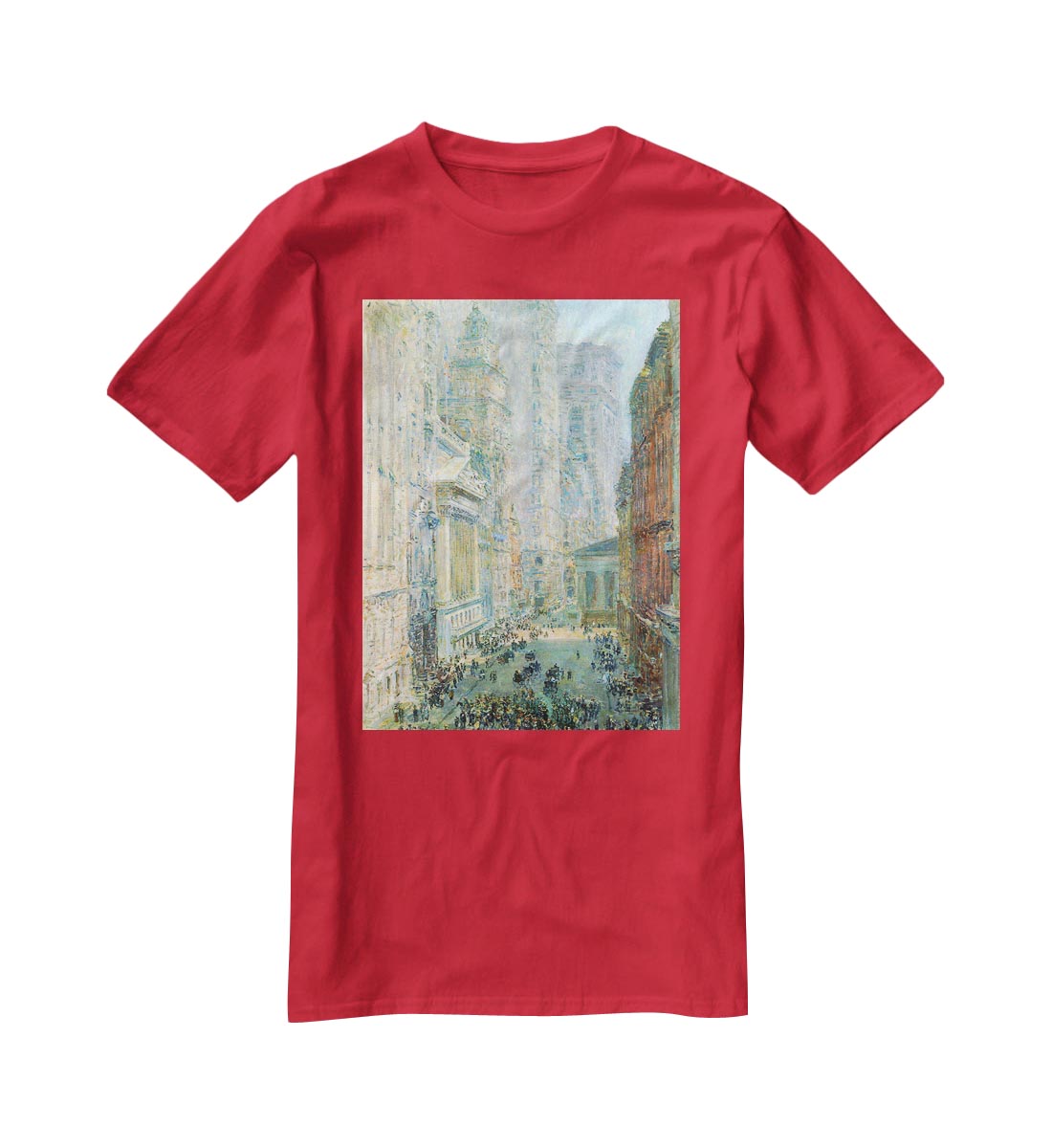 Lower Manhattan by Hassam T-Shirt - Canvas Art Rocks - 4