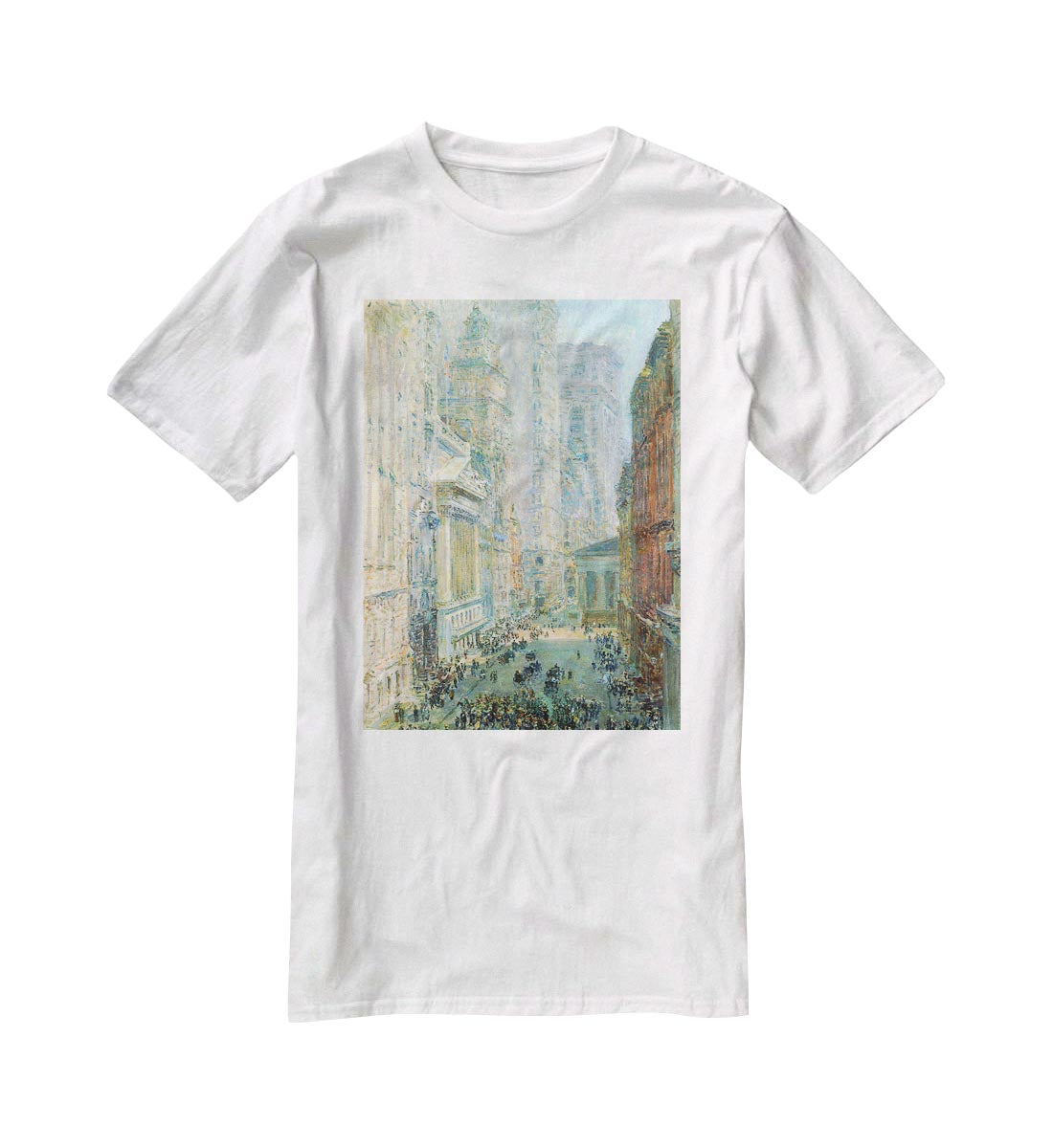 Lower Manhattan by Hassam T-Shirt - Canvas Art Rocks - 5