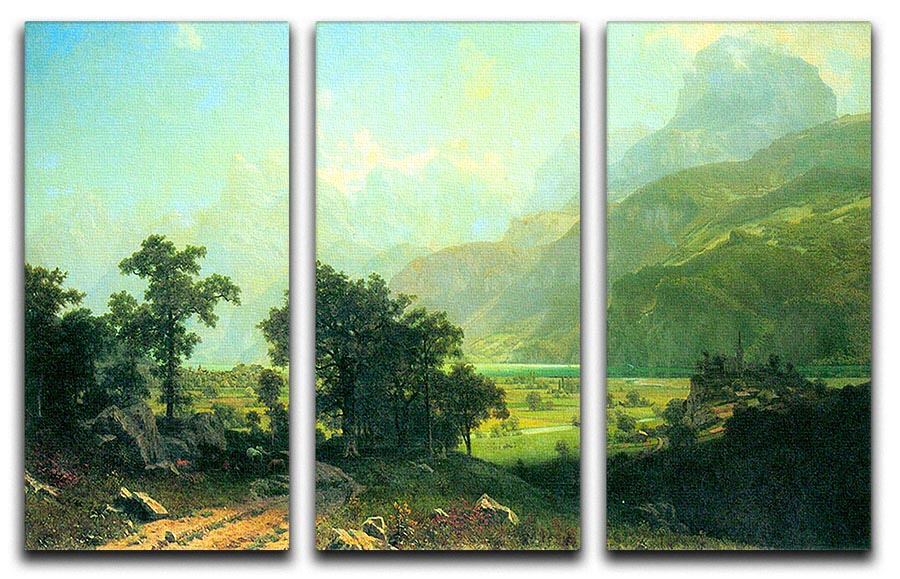 Lucerne Switzerland by Bierstadt 3 Split Panel Canvas Print - Canvas Art Rocks - 1