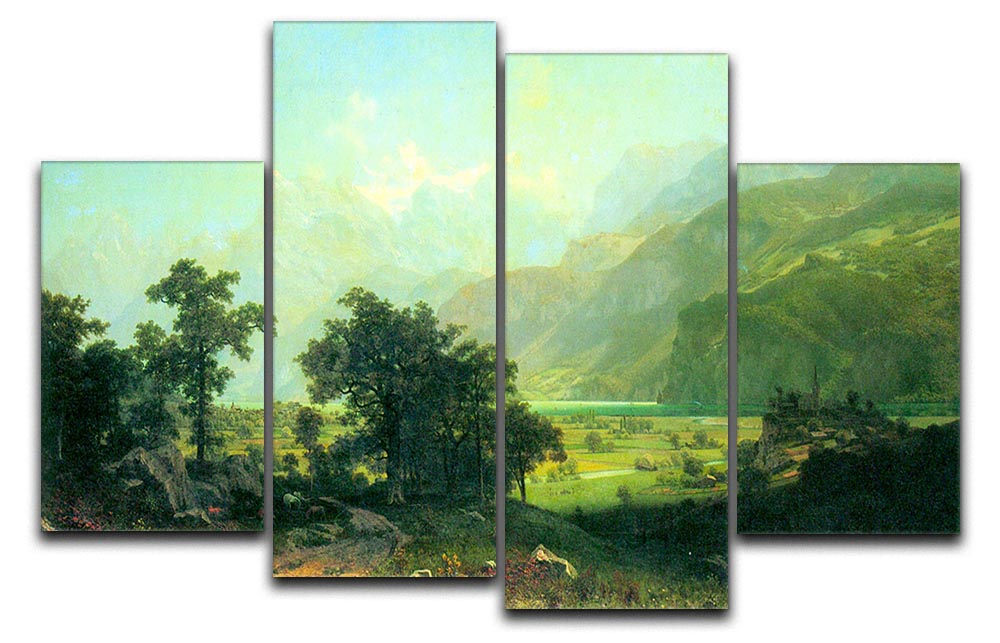 Lucerne Switzerland by Bierstadt 4 Split Panel Canvas - Canvas Art Rocks - 1