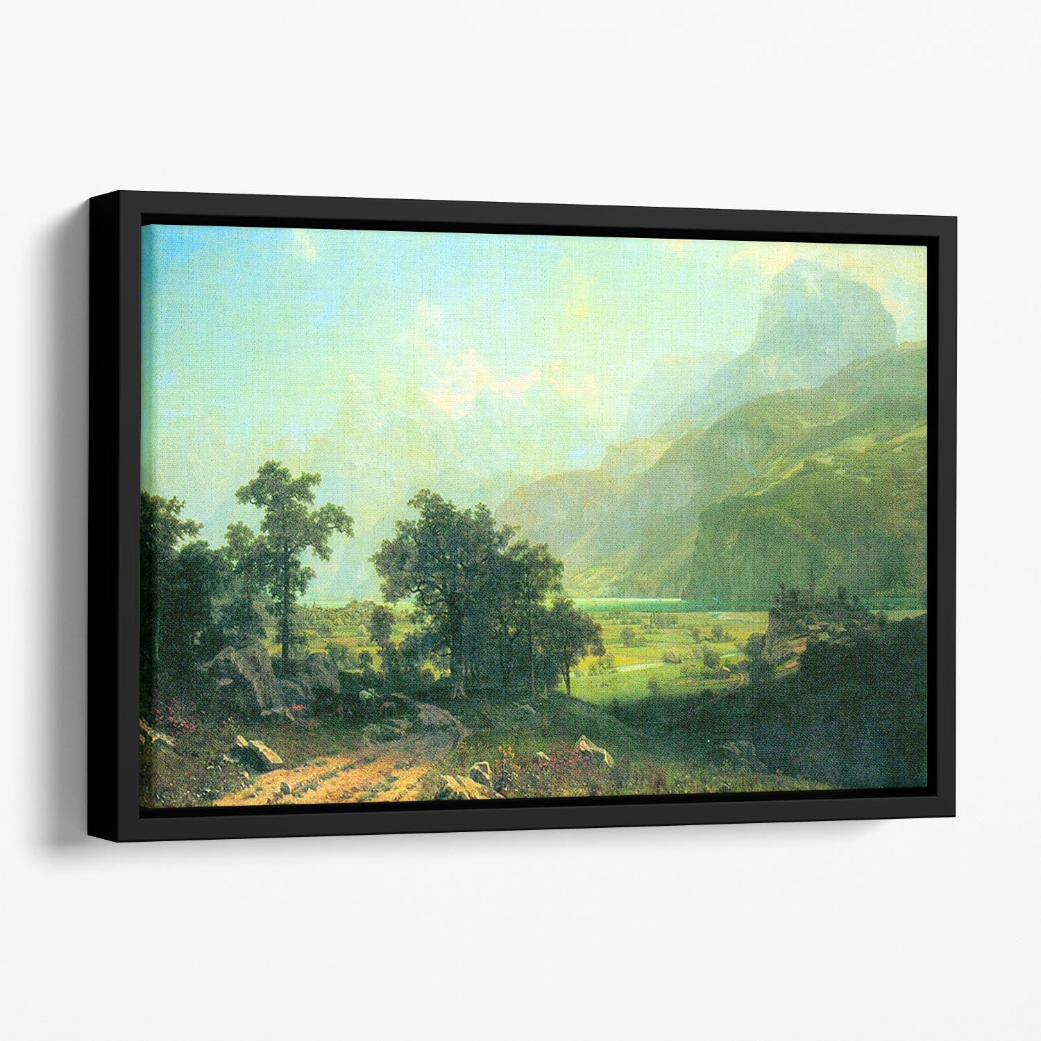 Lucerne Switzerland by Bierstadt Floating Framed Canvas - Canvas Art Rocks - 1