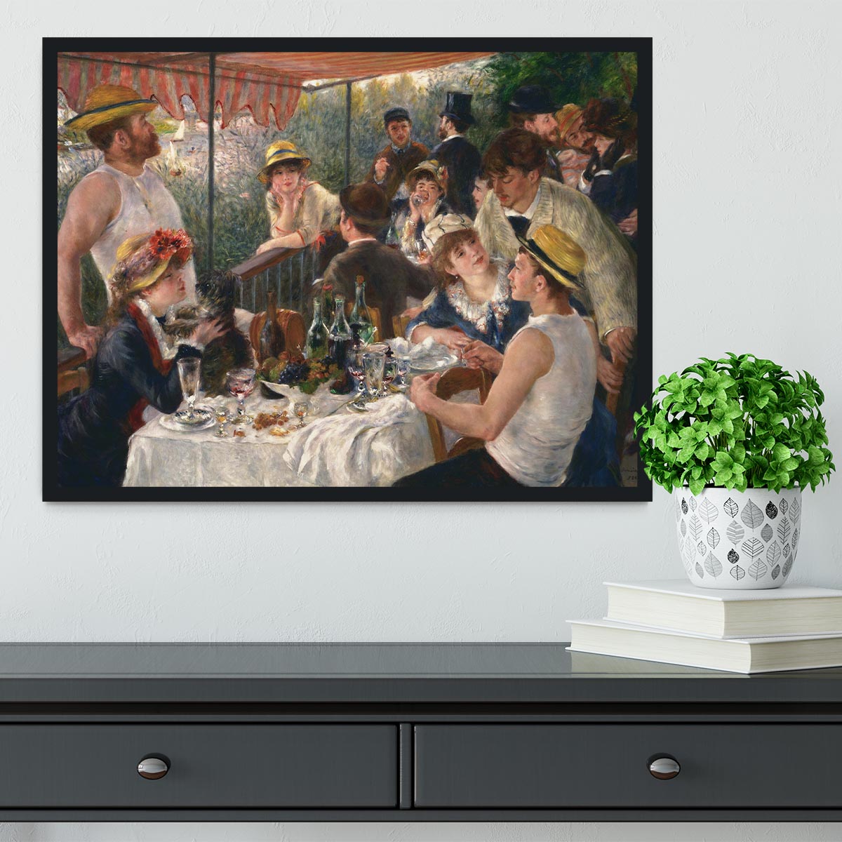 Luncheon of the Boating Party by Renoir Framed Print - Canvas Art Rocks - 2