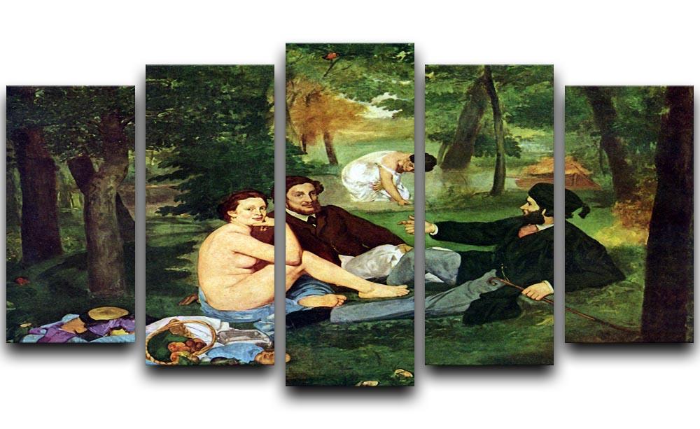Luncheon on The Grass 1863 by Manet 5 Split Panel Canvas  - Canvas Art Rocks - 1