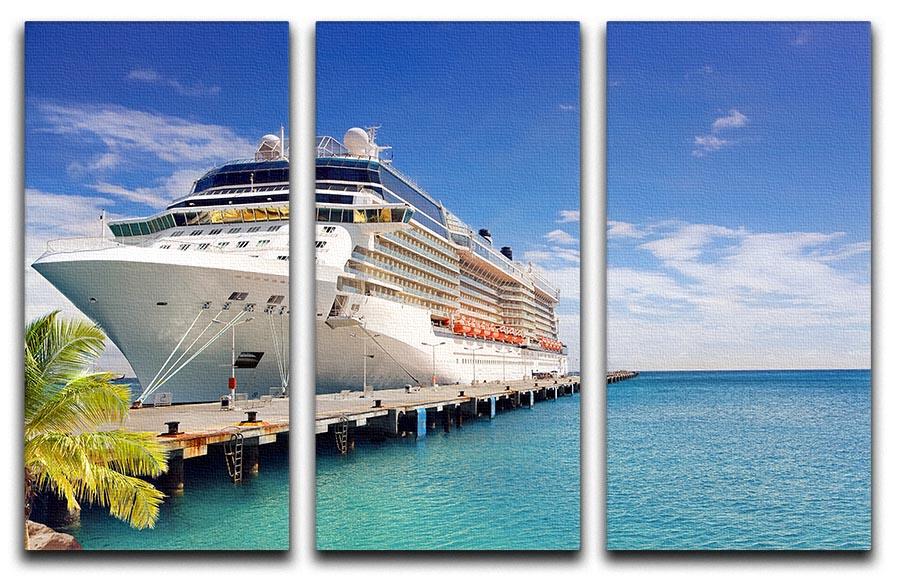 Luxury Cruise Ship in Port on sunny day 3 Split Panel Canvas Print - Canvas Art Rocks - 1