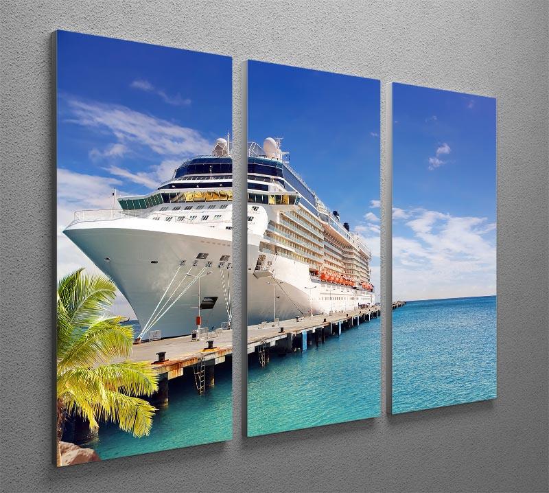 Luxury Cruise Ship in Port on sunny day 3 Split Panel Canvas Print - Canvas Art Rocks - 2