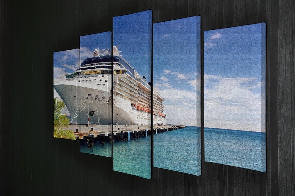 Luxury Cruise Ship in Port on sunny day 5 Split Panel Canvas  - Canvas Art Rocks - 2