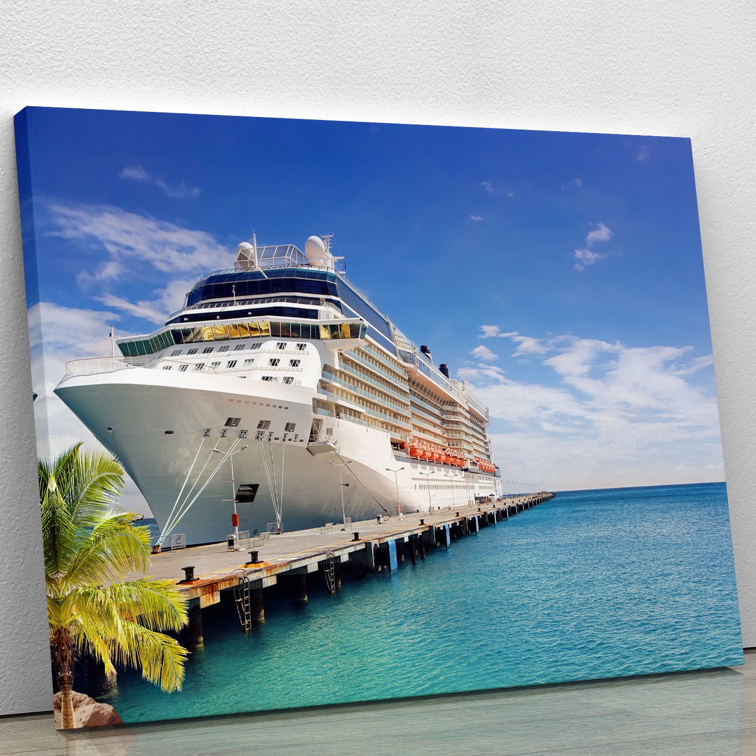 Luxury Cruise Ship in Port on sunny day Canvas Print or Poster - Canvas Art Rocks - 1