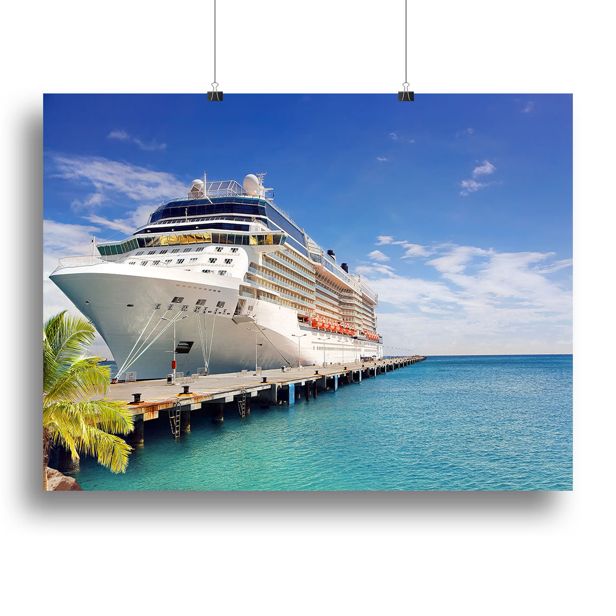 Luxury Cruise Ship in Port on sunny day Canvas Print or Poster - Canvas Art Rocks - 2
