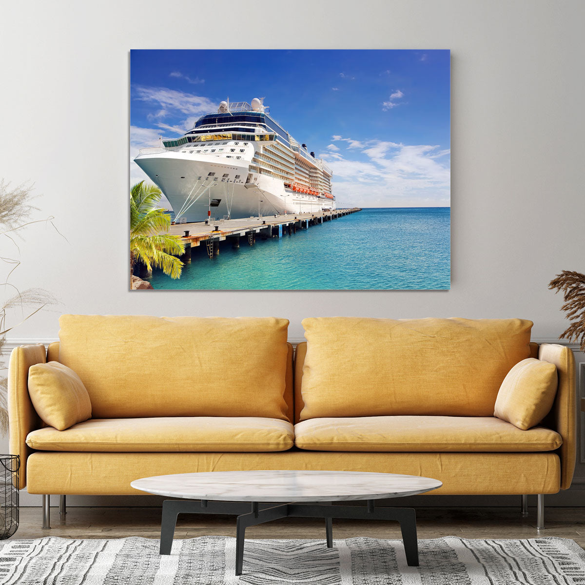 Luxury Cruise Ship in Port on sunny day Canvas Print or Poster - Canvas Art Rocks - 4