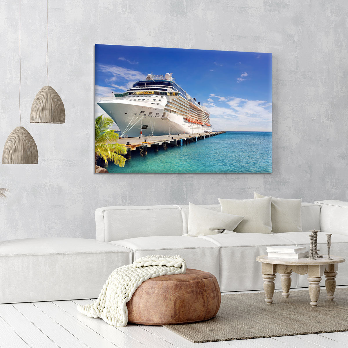Luxury Cruise Ship in Port on sunny day Canvas Print or Poster - Canvas Art Rocks - 6