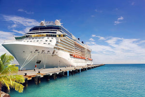 Luxury Cruise Ship in Port on sunny day Wall Mural Wallpaper - Canvas Art Rocks - 1