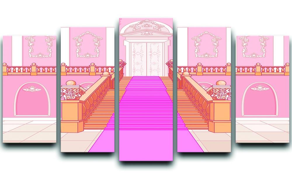 Luxury staircase in the magic palace 5 Split Panel Canvas  - Canvas Art Rocks - 1