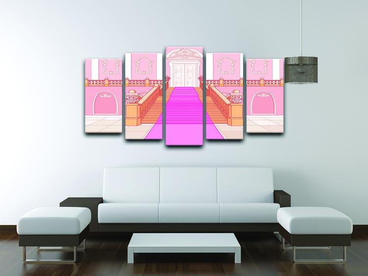 Luxury staircase in the magic palace 5 Split Panel Canvas - Canvas Art Rocks - 3