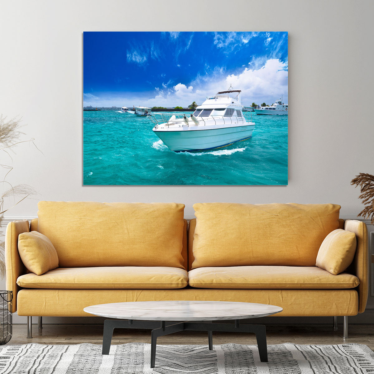 Luxury yatch in beautiful ocean Canvas Print or Poster - Canvas Art Rocks - 4