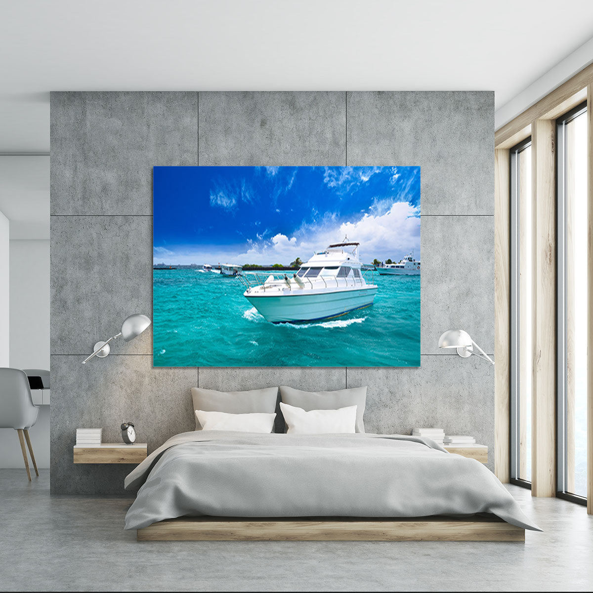 Luxury yatch in beautiful ocean Canvas Print or Poster - Canvas Art Rocks - 5