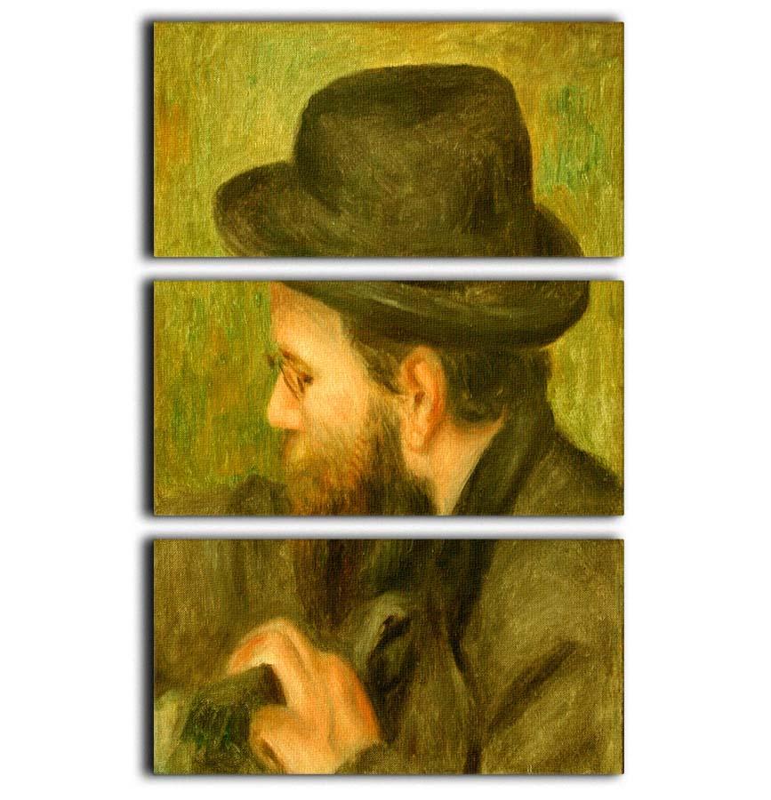 M Bernard man with the black hat by Renoir 3 Split Panel Canvas Print - Canvas Art Rocks - 1