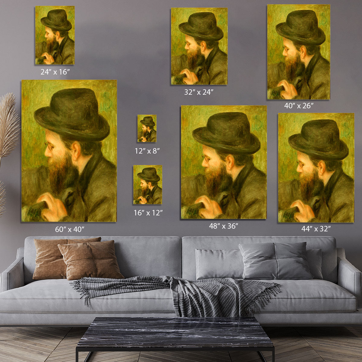 M Bernard man with the black hat by Renoir Canvas Print or Poster - Canvas Art Rocks - 7