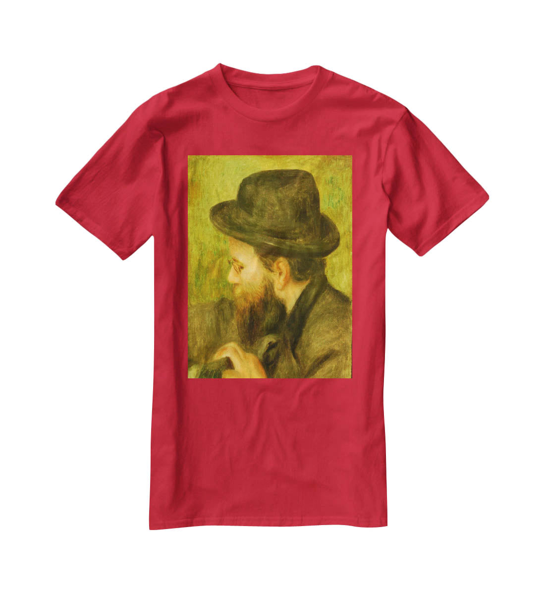 M Bernard man with the black hat by Renoir T-Shirt - Canvas Art Rocks - 4