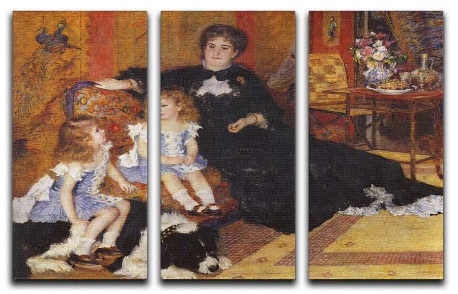Madame Charpentier and her children by Renoir 3 Split Panel Canvas Print - Canvas Art Rocks - 1