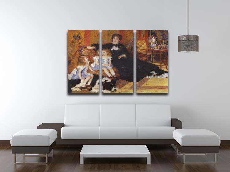 Madame Charpentier and her children by Renoir 3 Split Panel Canvas Print - Canvas Art Rocks - 3