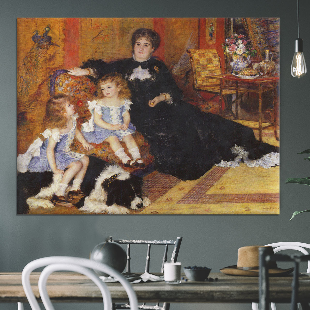 Madame Charpentier and her children by Renoir Canvas Print or Poster - Canvas Art Rocks - 3