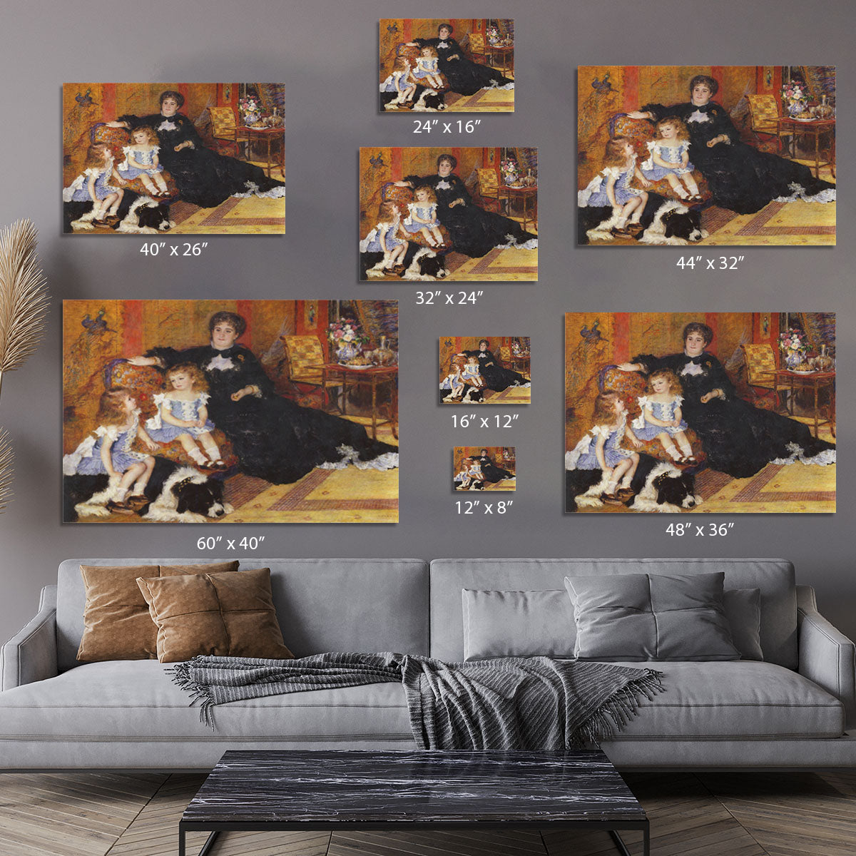 Madame Charpentier and her children by Renoir Canvas Print or Poster - Canvas Art Rocks - 7