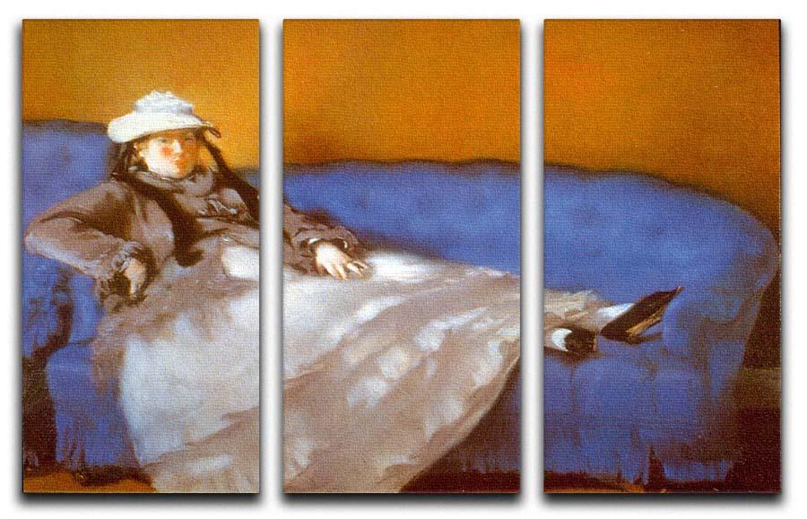 Madame Manet by Manet 3 Split Panel Canvas Print - Canvas Art Rocks - 1