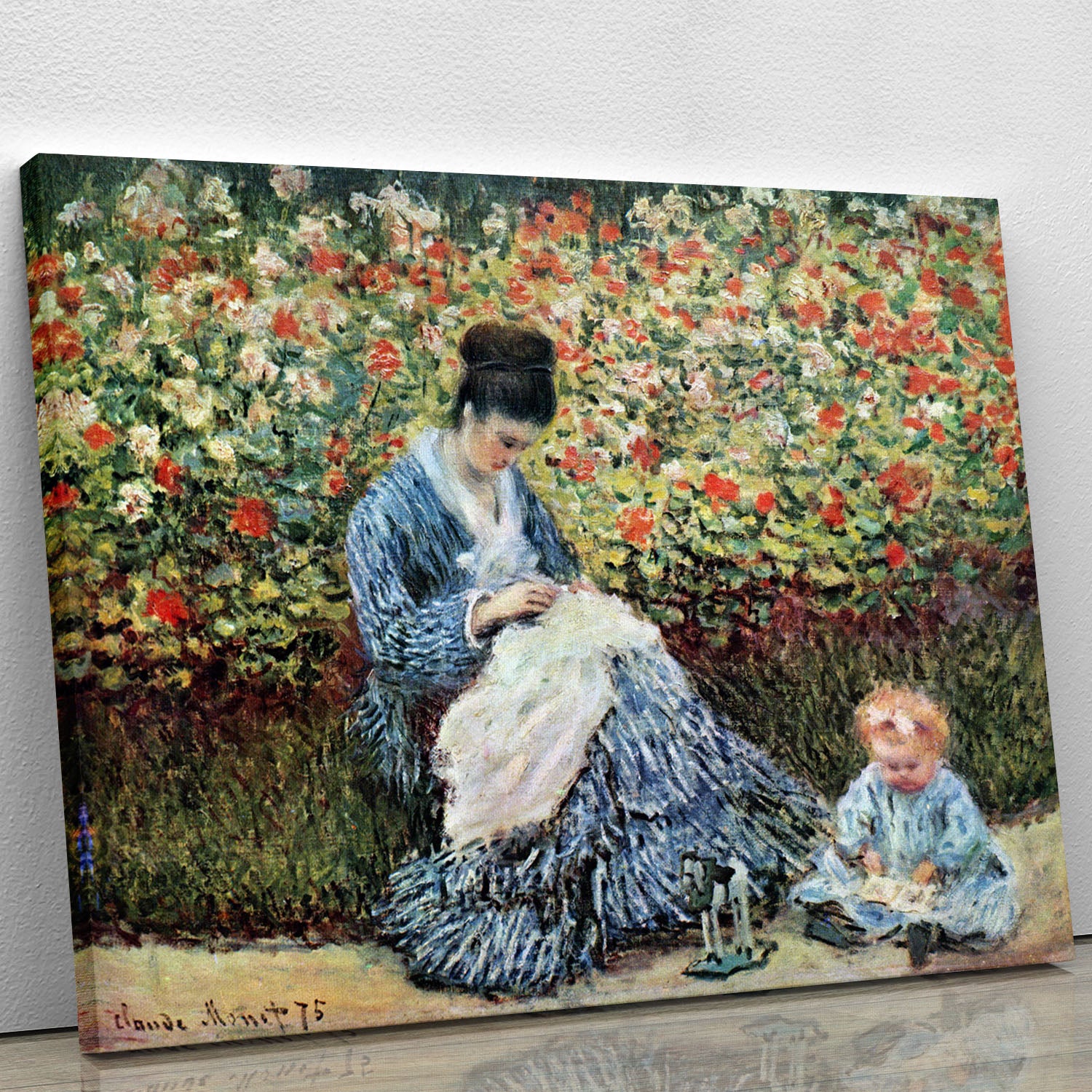 Madame Monet and child by Monet Canvas Print or Poster - Canvas Art Rocks - 1