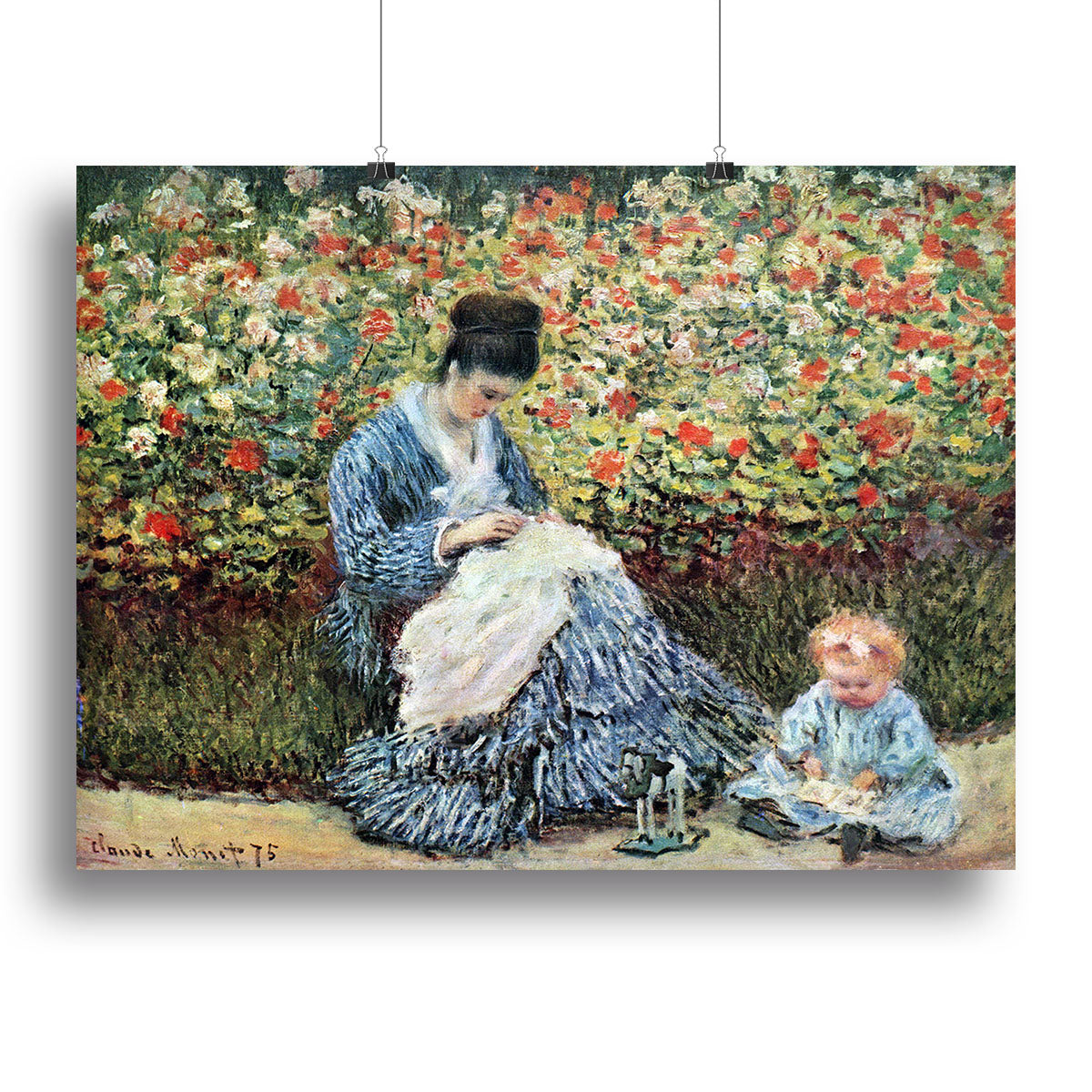 Madame Monet and child by Monet Canvas Print or Poster - Canvas Art Rocks - 2
