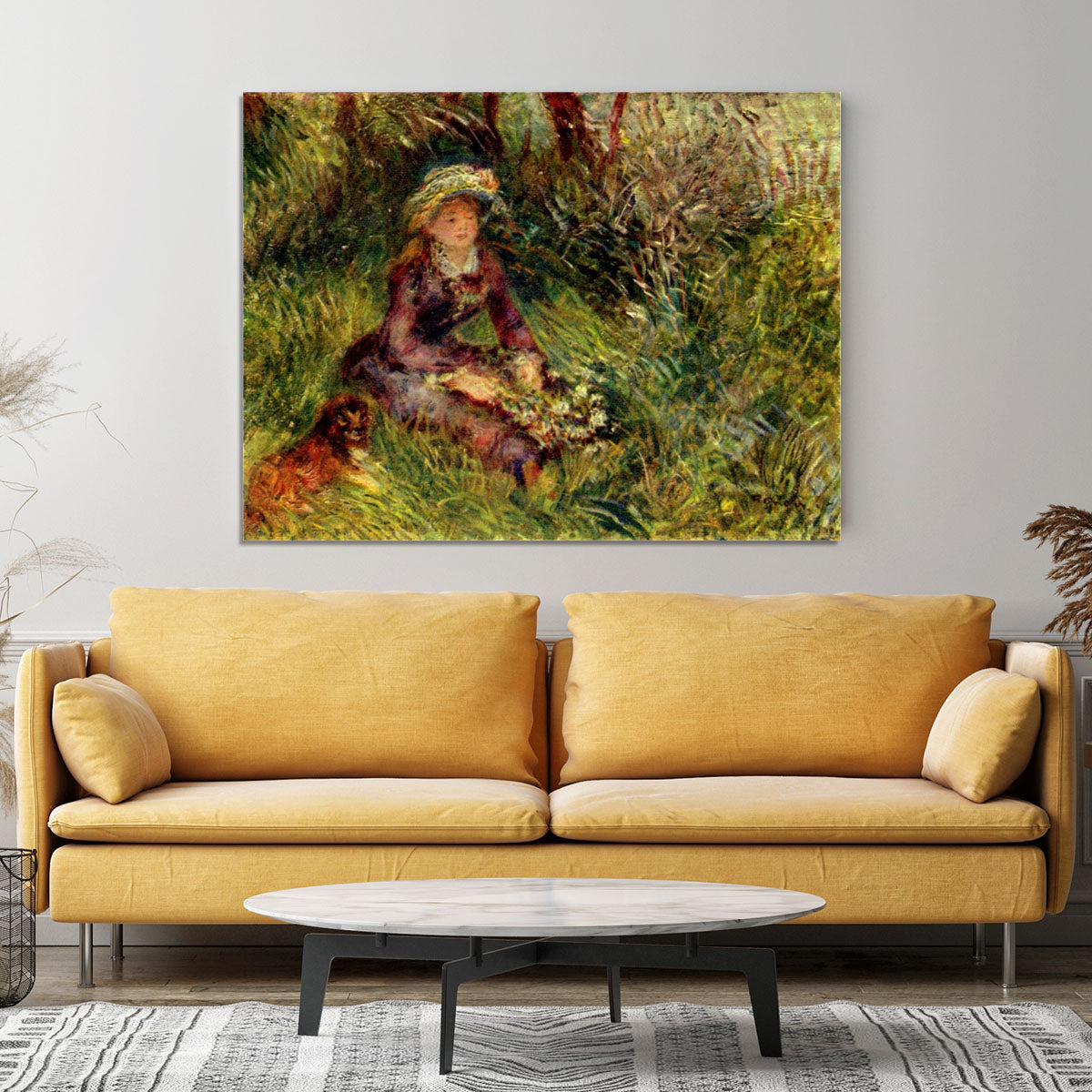 Madame Renoir with dog by Renoir Canvas Print or Poster - Canvas Art Rocks - 4