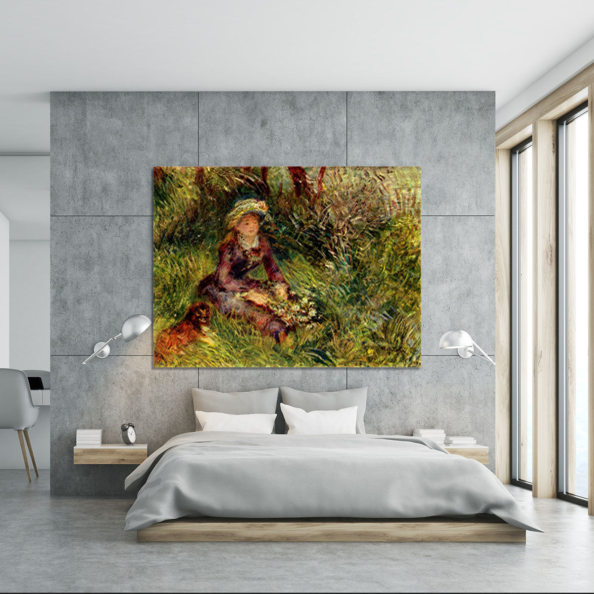 Madame Renoir with dog by Renoir Canvas Print or Poster - Canvas Art Rocks - 5