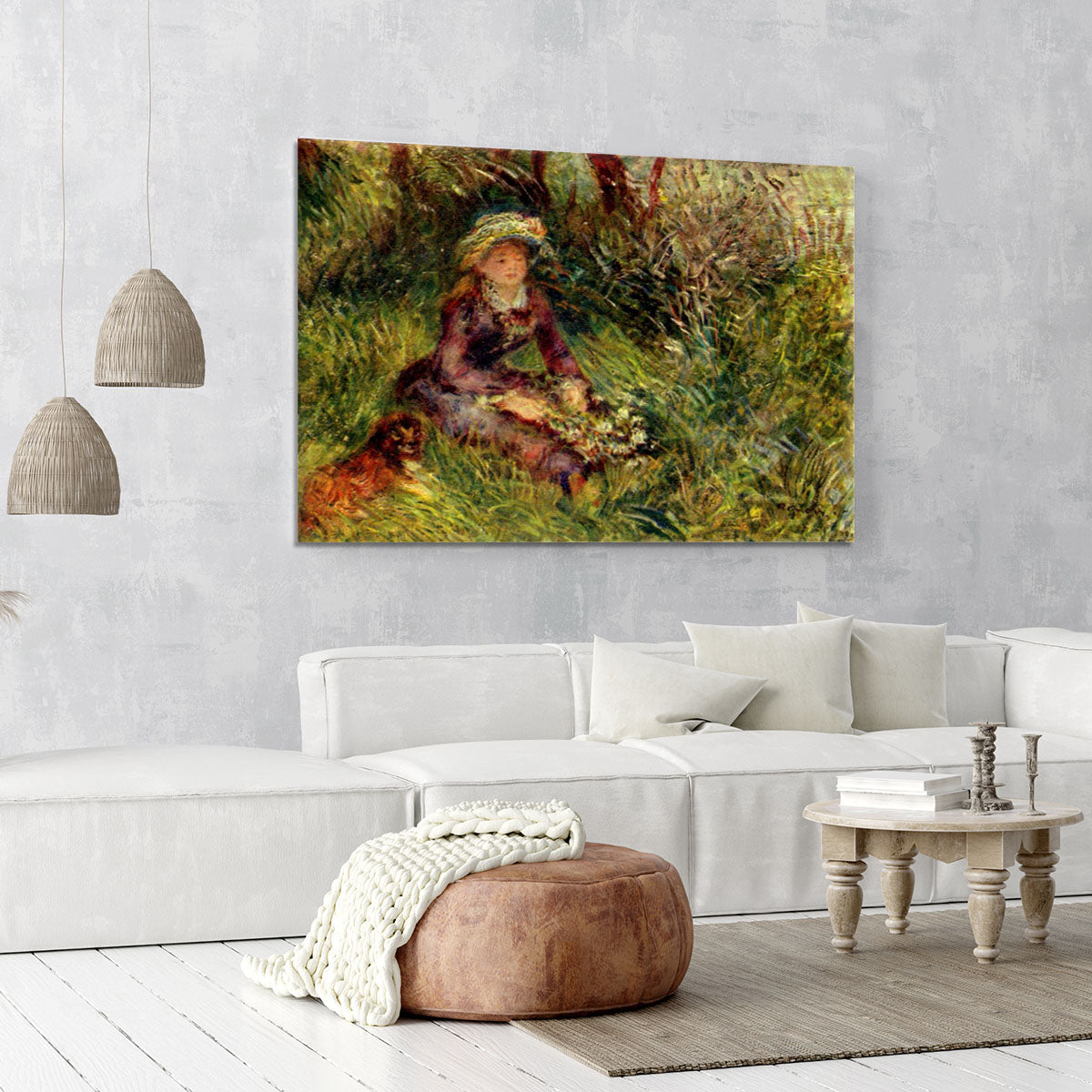 Madame Renoir with dog by Renoir Canvas Print or Poster - Canvas Art Rocks - 6