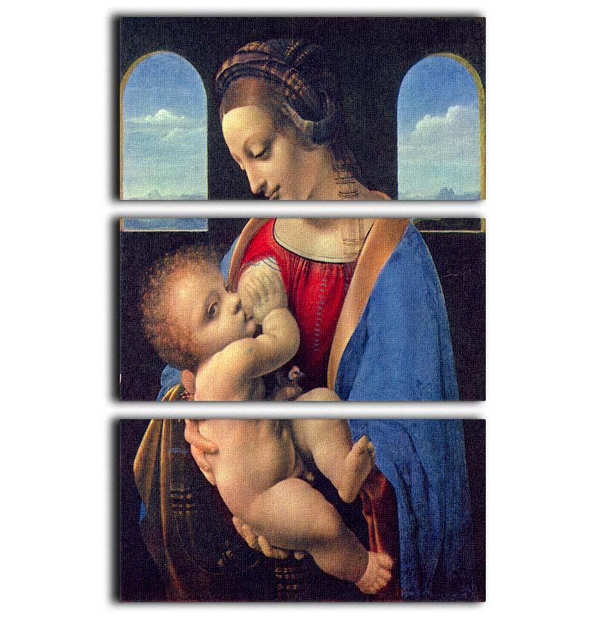 Madonna by Da Vinci 3 Split Panel Canvas Print - Canvas Art Rocks - 1