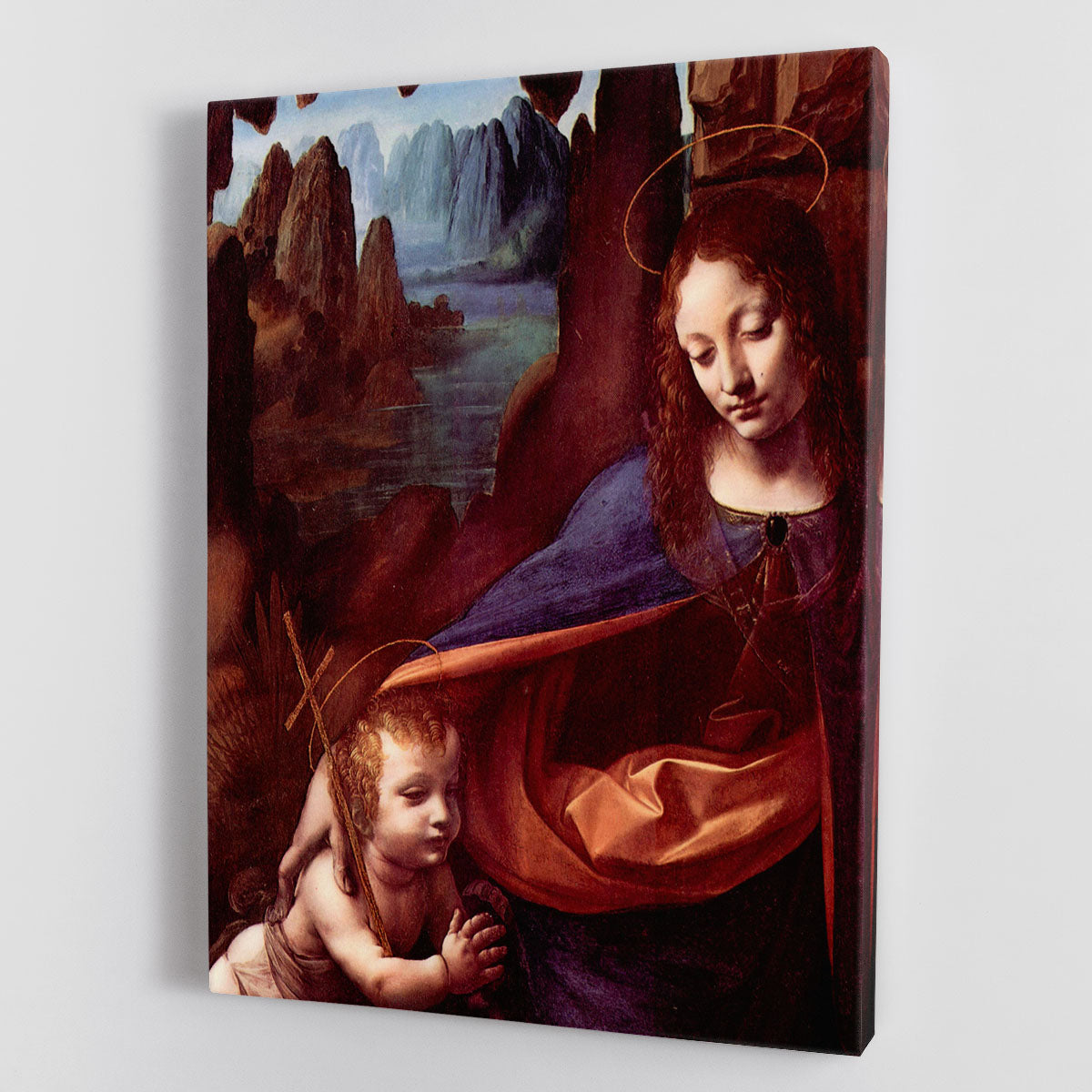 Madonna in the rock cave Detail by Da Vinci Canvas Print or Poster - Canvas Art Rocks - 1