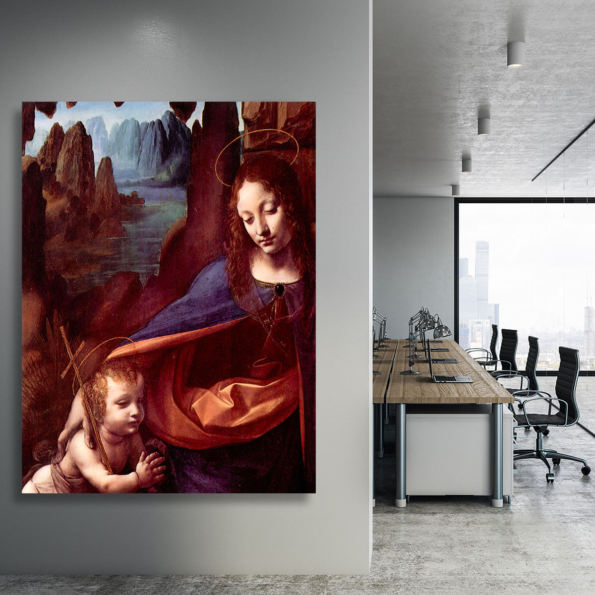 Madonna in the rock cave Detail by Da Vinci Canvas Print or Poster - Canvas Art Rocks - 3