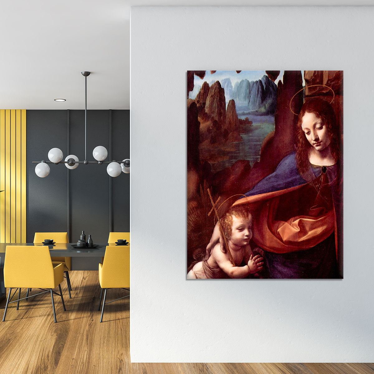 Madonna in the rock cave Detail by Da Vinci Canvas Print or Poster - Canvas Art Rocks - 4
